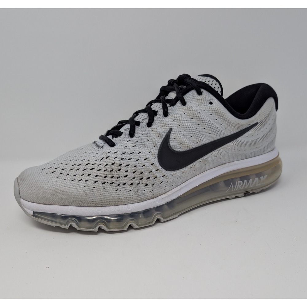 Nike Air Max 2017 Mens 10.5 Running Shoes Grey Black 849559-100 Very Nice